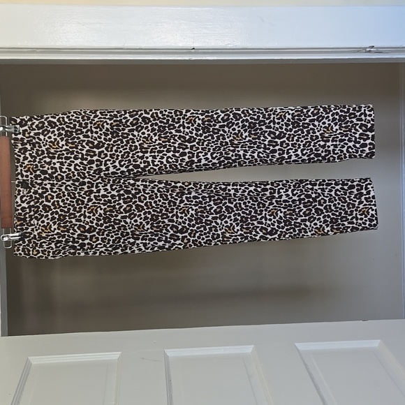 J.Crew Snow Leopard Print Slim Ankle Pants 0 High Rise Preppy Animal Trousers - Picture 7 of 16